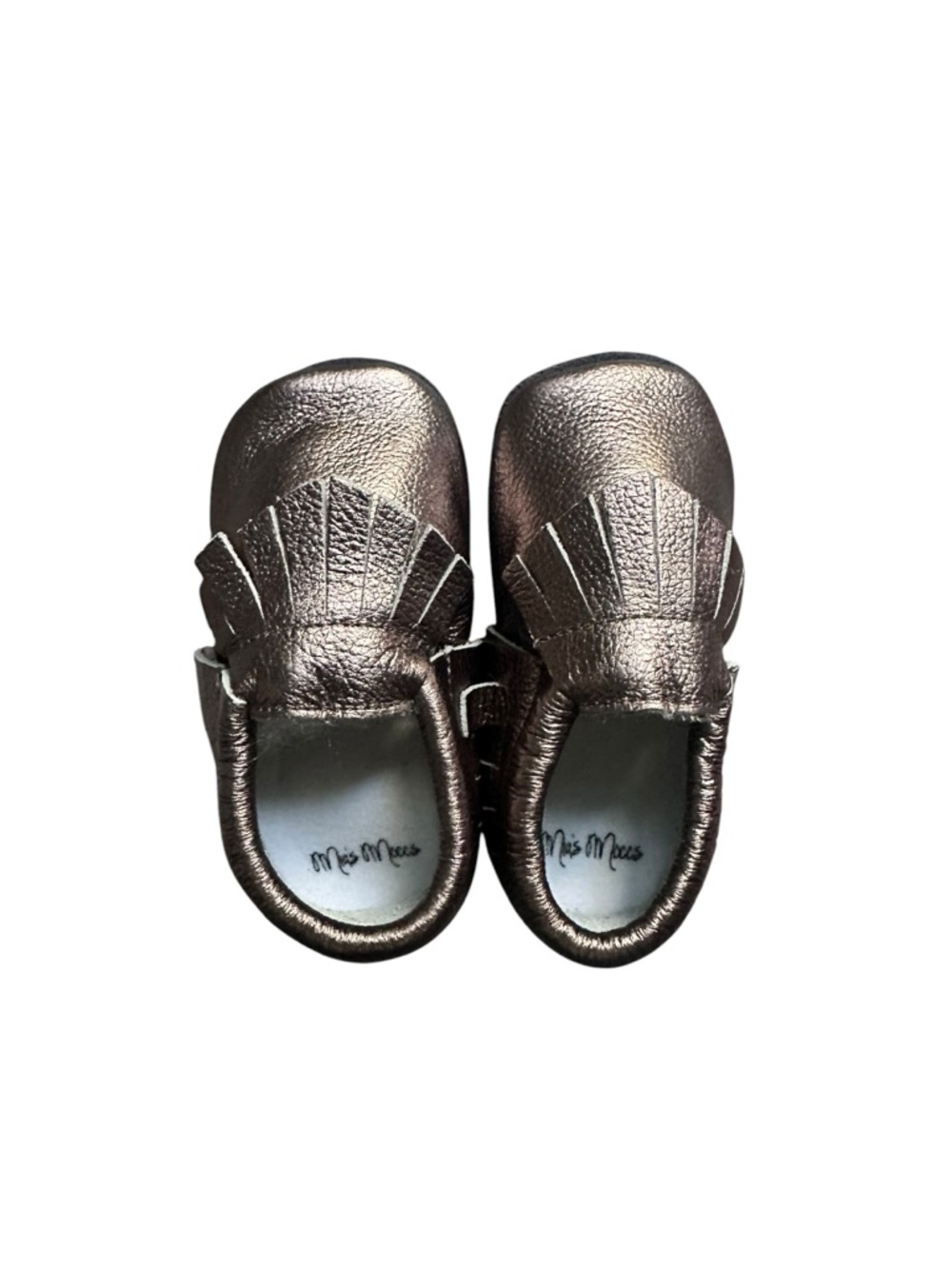 Mia’s Moccs Leather Ruffle Shoe Toddler‎ Size 6 Gold NWOT